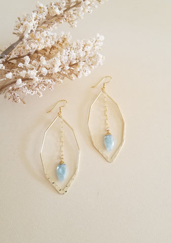 Handmade Gemstone Dangle Earrings, Boho Earrings, Statement Earrings