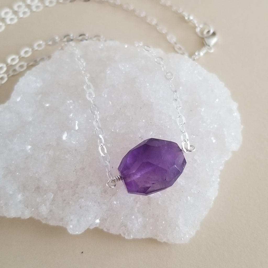 Amethyst Necklace, February Birthstone Necklace, Gift for Her