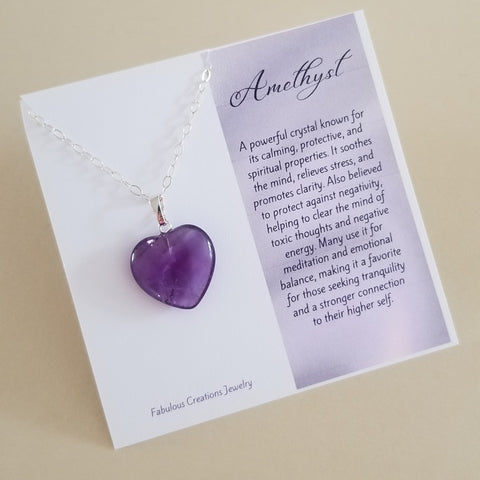 Amethyst Heart Pendant Necklace