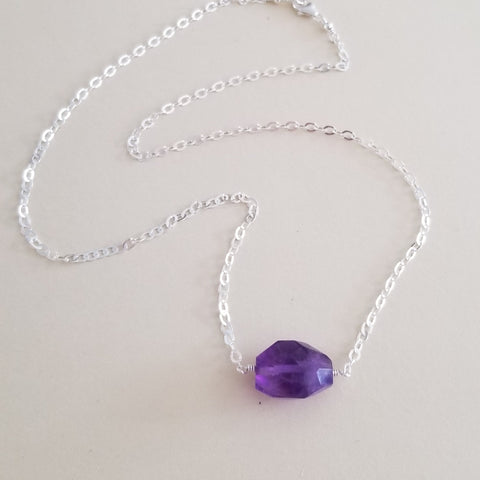 Handmade Amethyst Necklace, February Birthstone Jewelry, Gift for Her