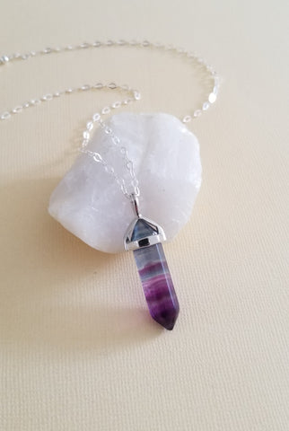 One of a kind Fluorite Pendant Necklace