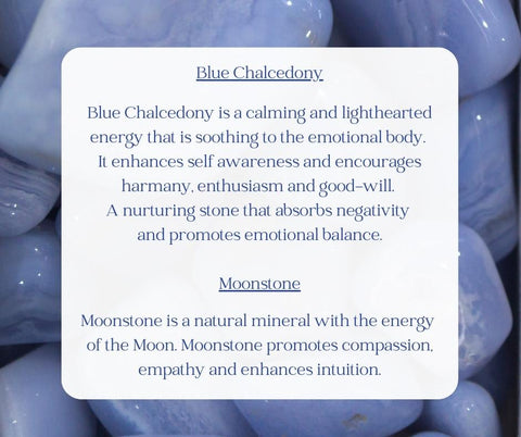 Moonstoone and Blue Chalcedony Y Necklace, Long Pendant Necklace