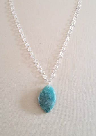 Chunky Sterling Silver Amazonite Necklace