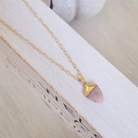 Dainty Pink Opal Necklace, Sterling Silver or Gold, Small Pendant Necklace, Bridesmaid Gift