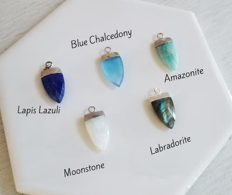 Sterling Silver Heart Pendant Necklace Necklace with Gemstone