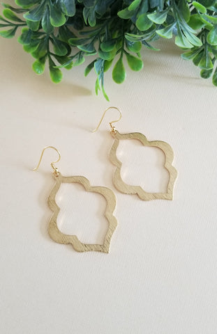 Brushed Gold Moroccan Statement Earrings