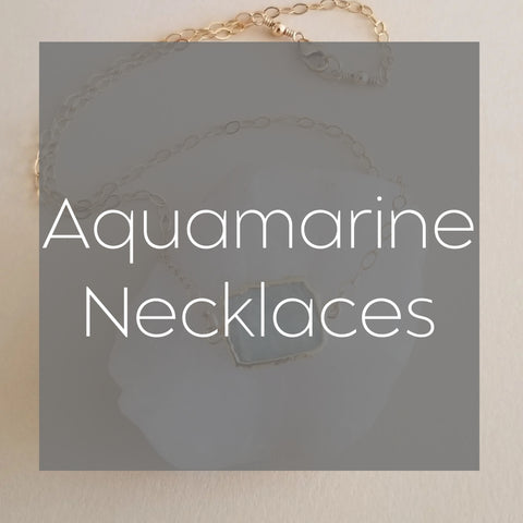 Gold Aquamarine Slice Pendant Necklace, Layering Necklace