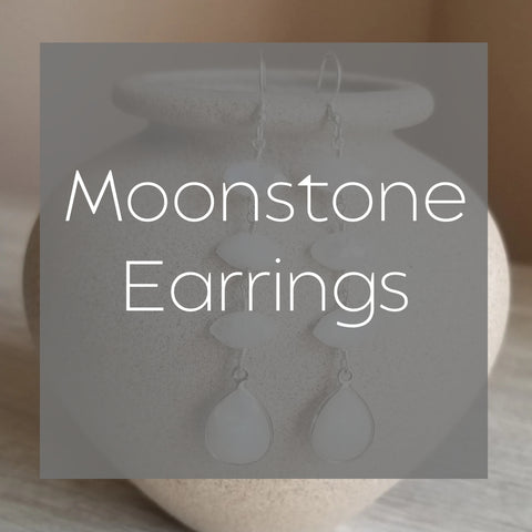 Long Moonstone Dangle Earrings