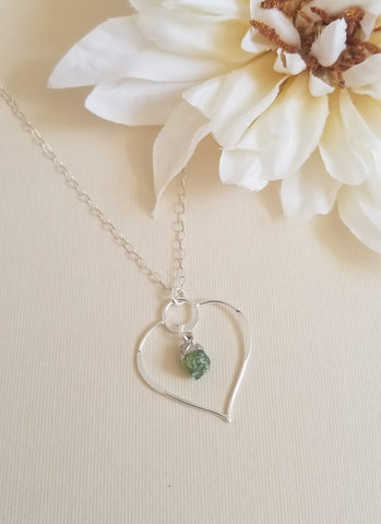 Personalized Birthstone Necklace, Gift for Her, Sterling Silver Lotus Blossom Pendant Necklace