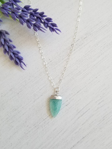 Amazonite necklace, Gift for Her, Natural Gemstone Jewelry made in the USA