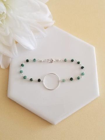 Raw Emerald Eternity Bracelet