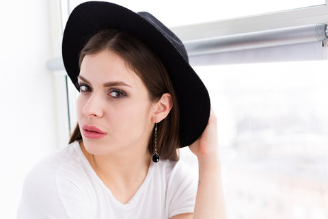 Long Sterling Silver Black Onyx Earrings