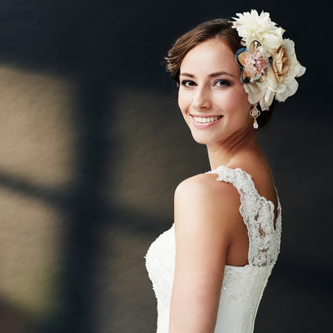 Wedding Day Earrings for Bride, Gold Moonstone Statement Earrings