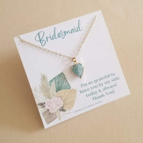 Bridesmaid Gift, Delicate Aquamarine Necklace for Bridesmaids