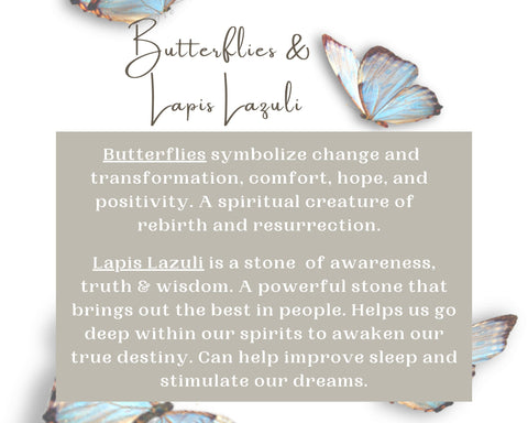 Silver Butterfly Wings Necklace with Lapis Lazuli