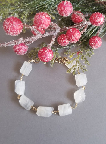 Chunky Rainbow Moonstone Bracelet