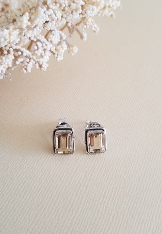 Sterling Silver Citrine Stud Earrings