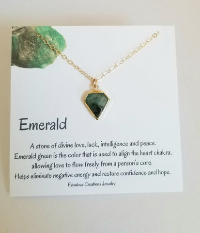 Raw Emerald Pendant Necklace