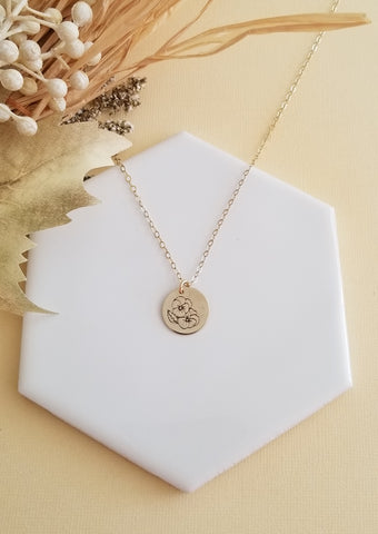 September Birth Flower Necklace, Morning Glory Flower Charm Necklace