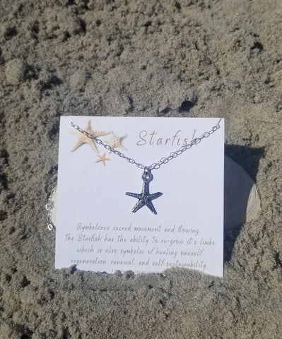 Silver Starfish Charm Necklace