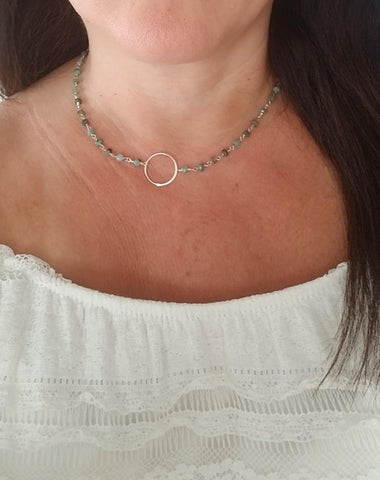 Raw Emerald Eternity Necklace