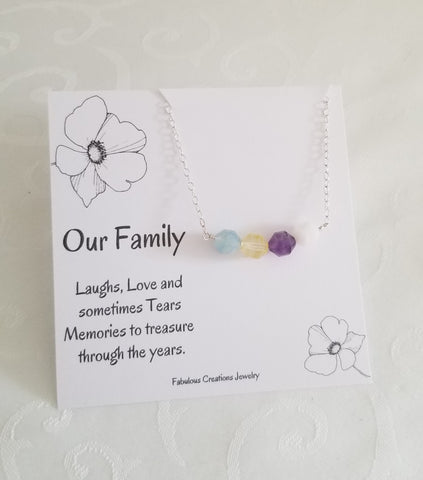 Personalized Family Birthstone Necklace