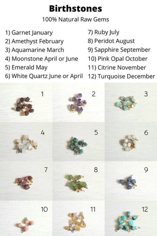 Birthstone Earrings, Raw Gemstone Earrings, Dainty Stone Chain Earrings