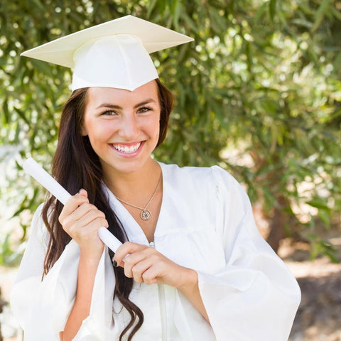 Sterling Silver Compass Pendant Necklace, Graduation Gift