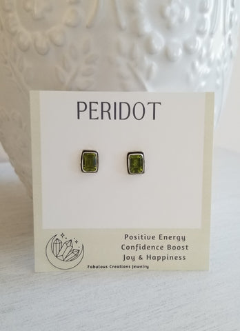 Sterling Silver Peridot Stud Earrings