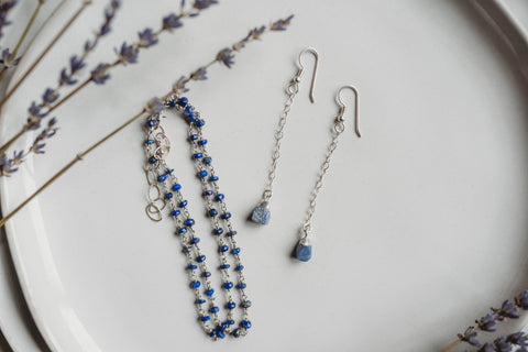 Dainty Raw Gemstone Earrings, Handmade Birthstone Jewelry