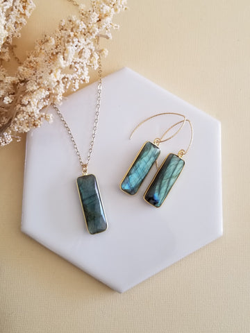 Raw Labradorite Jewelry Handmade in the USA