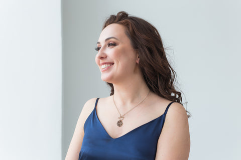 Lion Head Pendant Necklace for women, Gold Toggle Bar Necklace, Gift for Her