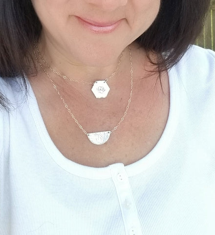 Flower Necklace, Layering Necklace