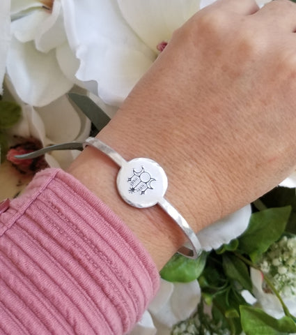 Skinny Cuff Bracelet, Boho Design Bangle