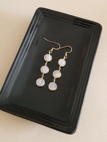 Bridesmaid Earrings, Long Moonstone Earrings, Bridesmaid Gifts