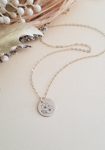 Handcrafted Birth Flower Charm Necklace for Women, Birthday gifts for her