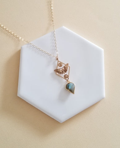 Moth Necklace for Women, Handmade Bohemian Necklace