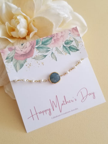 Handmade Mothers Jewelry, Thin Freshwater Pearls Bracelet, Gift for Moms