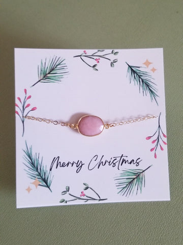 Pink Opal Bracelet, Christmas Gift for Her