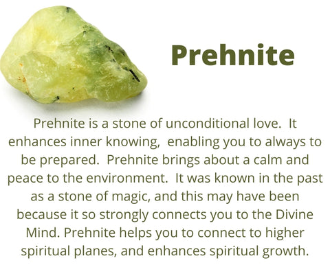 Sterling Silver Hammered Half Moon Necklace with Prehnite Gemstone