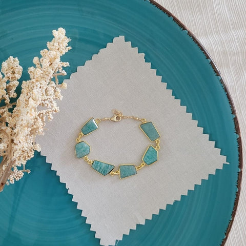 Chunky Gemstone Bracelet, Organic Freeform Stone Bracelet, Boho Jewelry, Gift for Her, Statement Bracelet