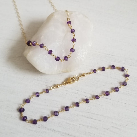 Handmade Beaded Amethyst jewelry for her