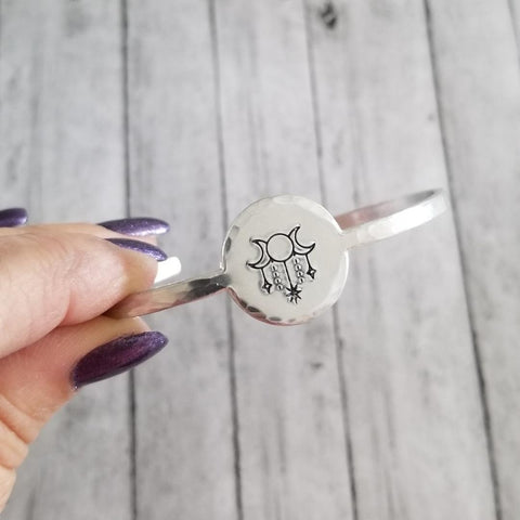 Boho Cuff Bracelet, Skinny Bangle, Moon Phase Bracelet, Gift for Her
