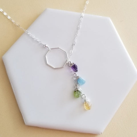 Custom Mother's Necklace, Raw Birthstone Necklace, Family Tree Necklace