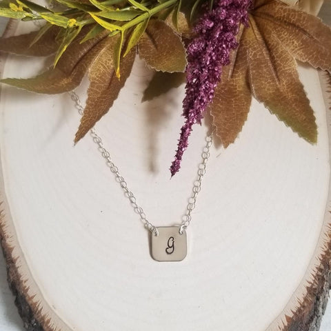 Sterling Silver Initial Necklace, Personalized Necklace