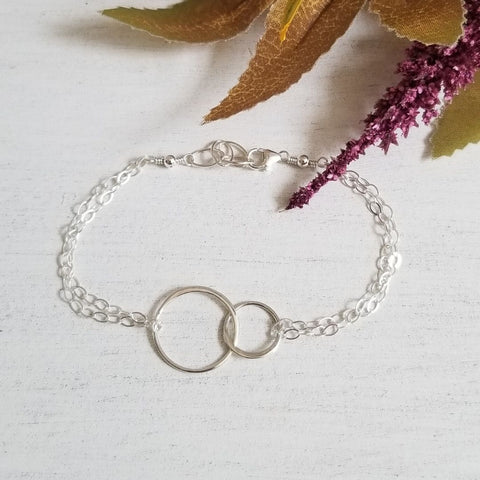 Best Friend Gift, Sterling Silver Unity Bracelet, Eternity Bracelet