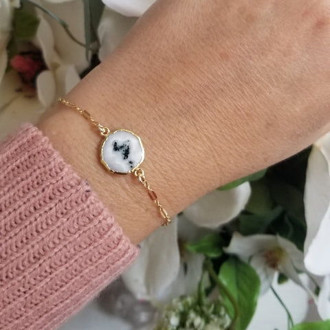 Gold sequin chain bracelet for women