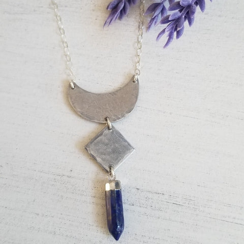 Modern Geometric Necklace, Edgy Boho Handmade Necklace