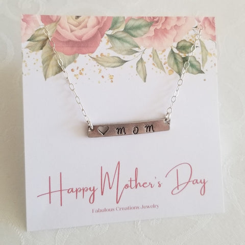 Mom Necklace, Custom Gift for Mom, Mothers Jewelry Handmade in the USA