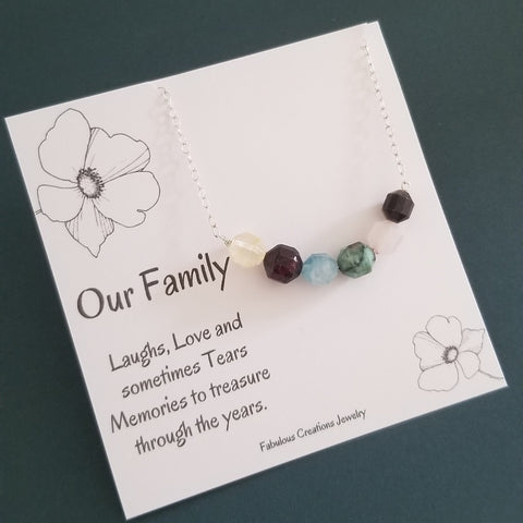 Personalized Family Birthstone Necklace
